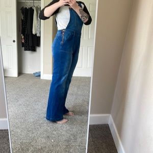 Overalls Boho Denim Vintage Style Flared Bell Bottom
